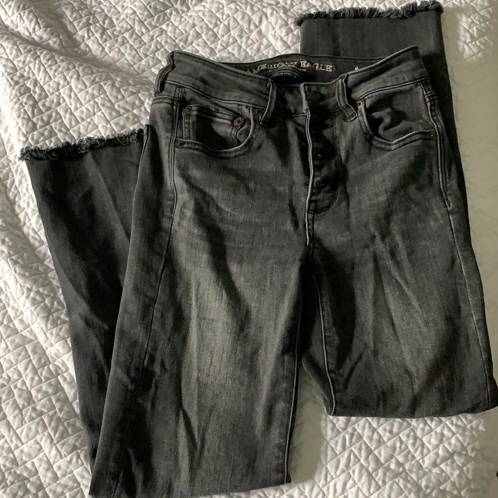 AE ankle cropped flare jeans